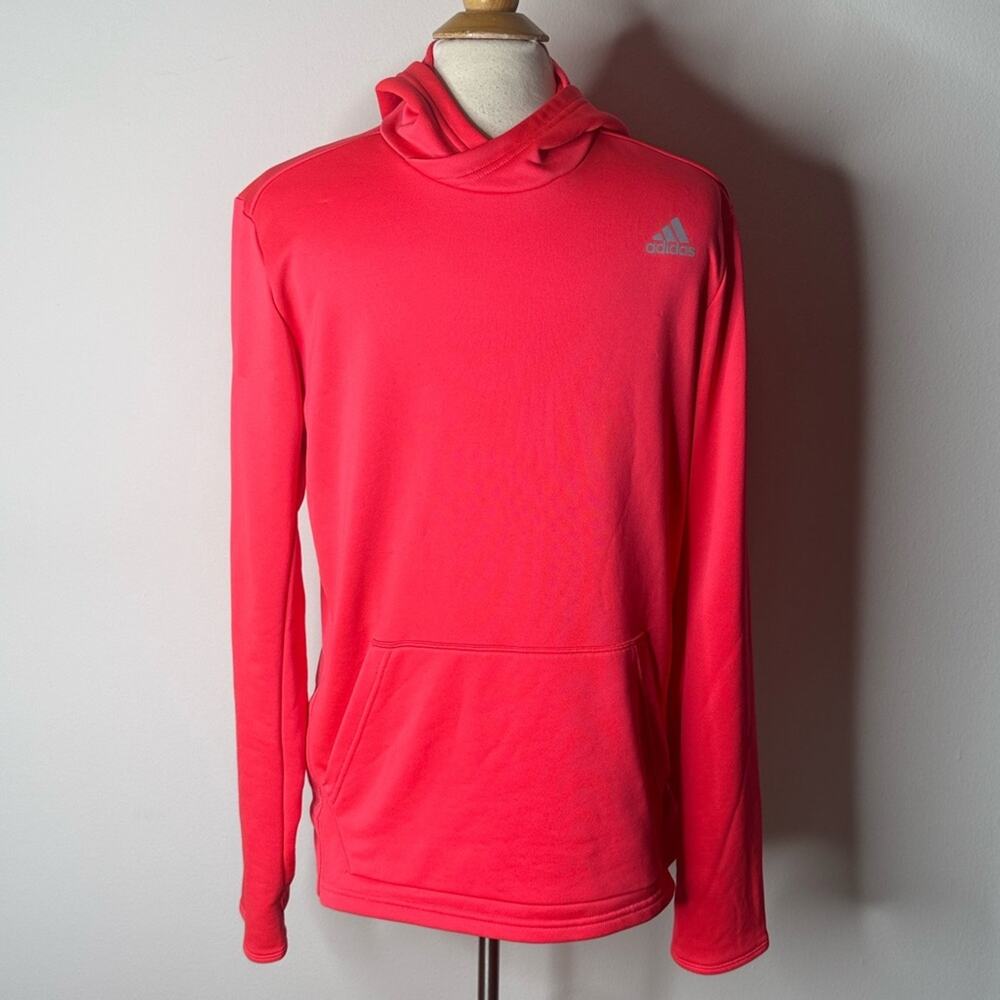 Adidas Men's Orange Pullover Hoodie